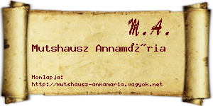Mutshausz Annamária névjegykártya